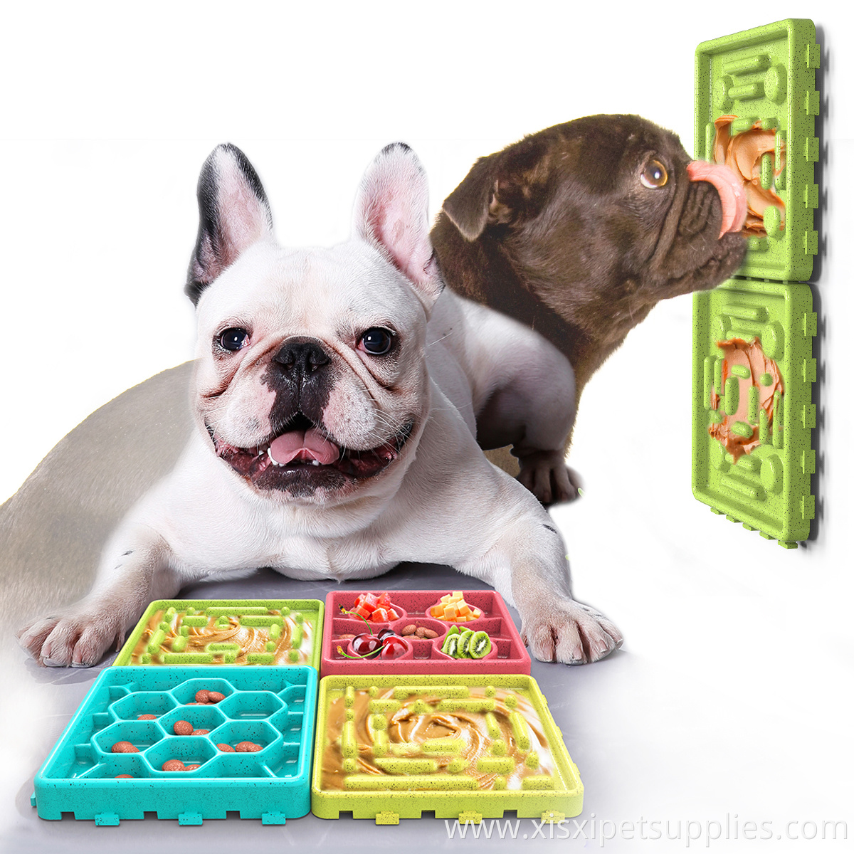 Eco Friendly Non Spill Silicone Dog Slow Food Feed Bowl